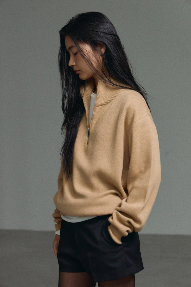 Half Zip-up Knit Pullover by Understanding for Women - view 2