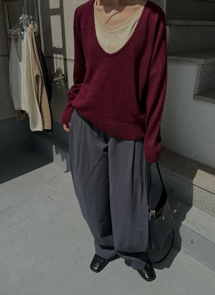 Mohair U-neck Knit by Uoov for Women - view 10