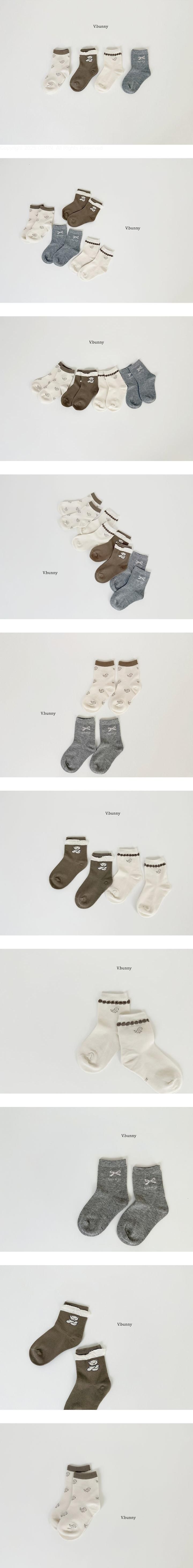 Lucky Ribbon Socks Set by V Bunny for Child - view 1