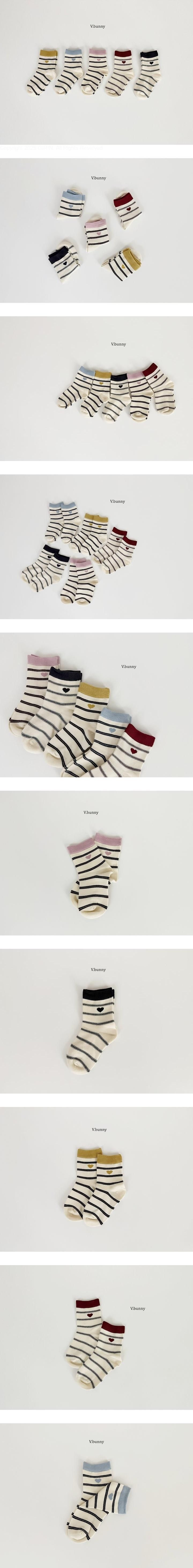 Stripe Heart Socks Set by V Bunny for Child - view 1