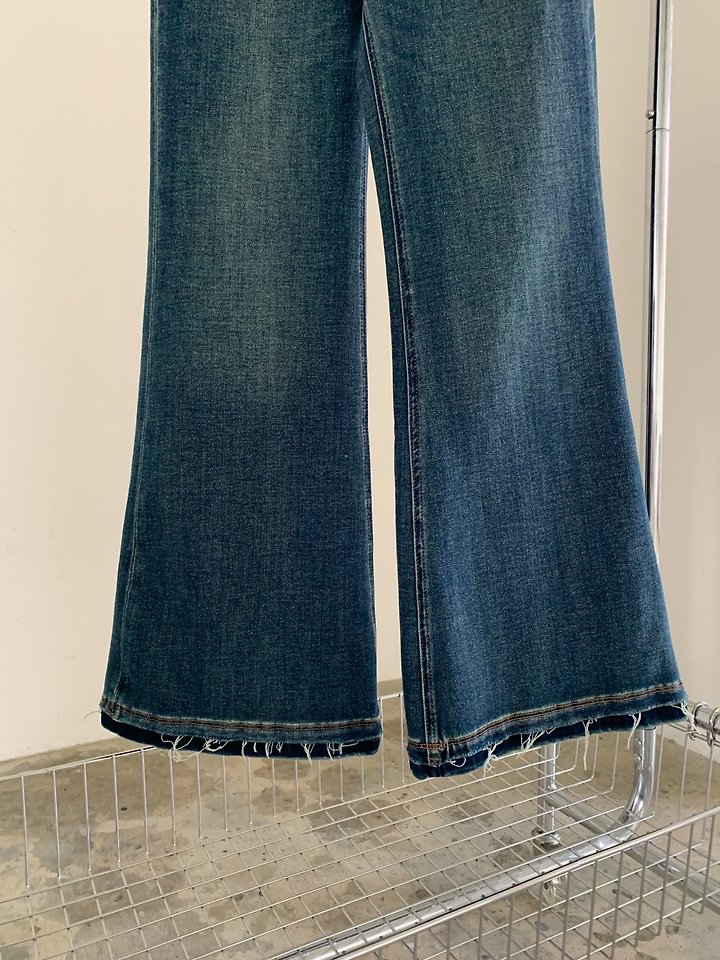 Raw Edge Boots Cut Denim Pants by Vive L for Women - view 4