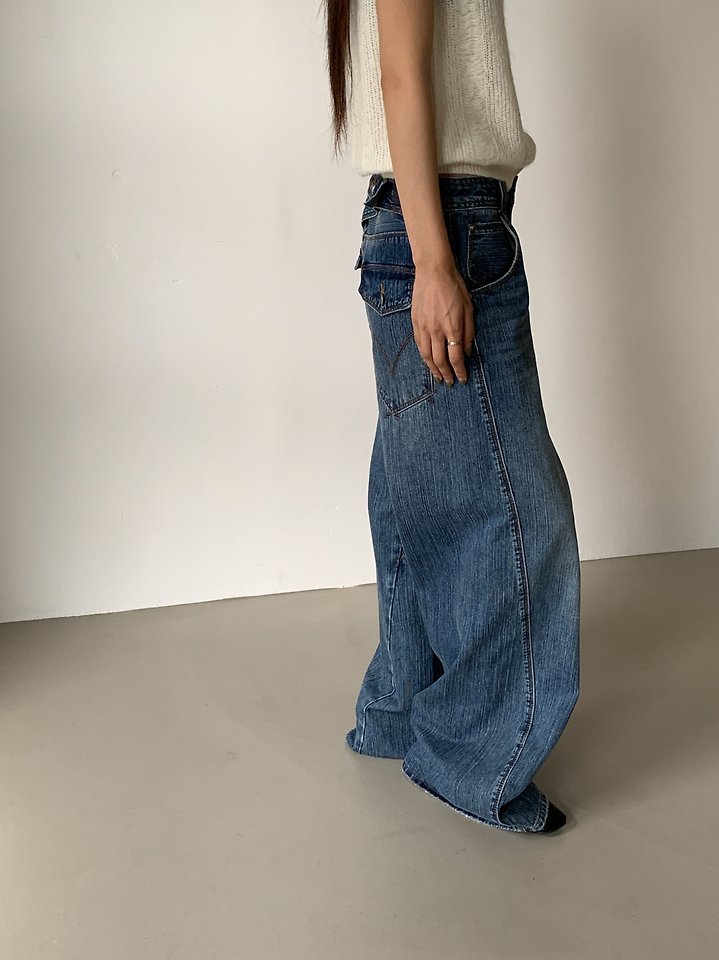 Martingale Snap Denim Pants by Vive L for Women - view 10
