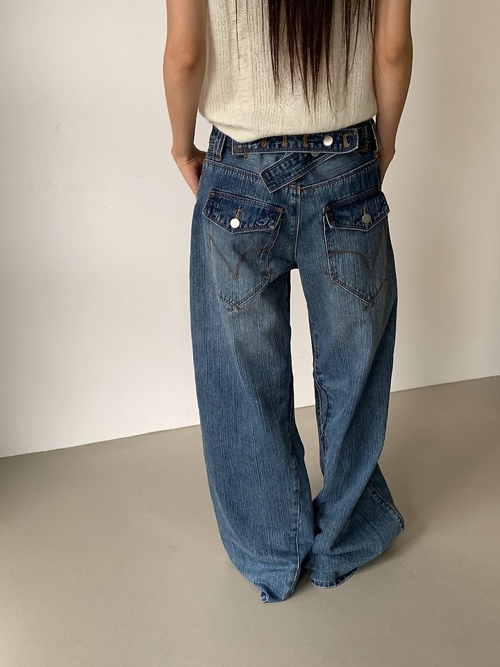 Martingale Snap Denim Pants by Vive L for Women - view 11