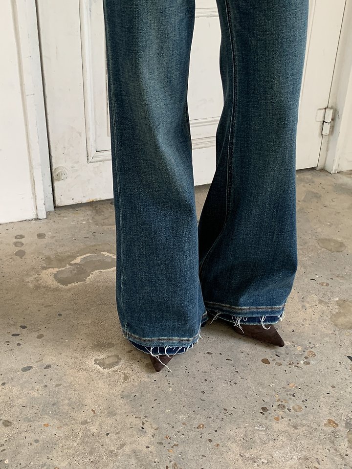 Raw Edge Boots Cut Denim Pants by Vive L for Women - view 11