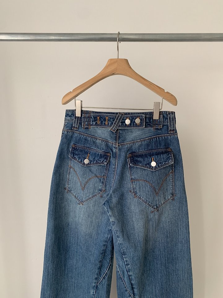 Martingale Snap Denim Pants by Vive L for Women - view 2