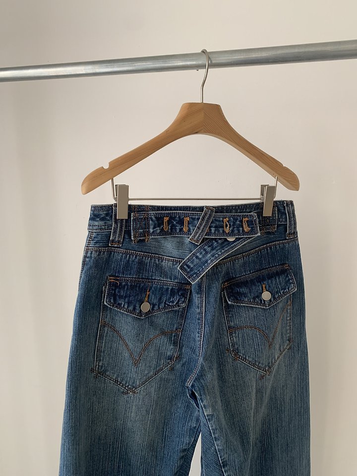 Martingale Snap Denim Pants by Vive L for Women - view 4