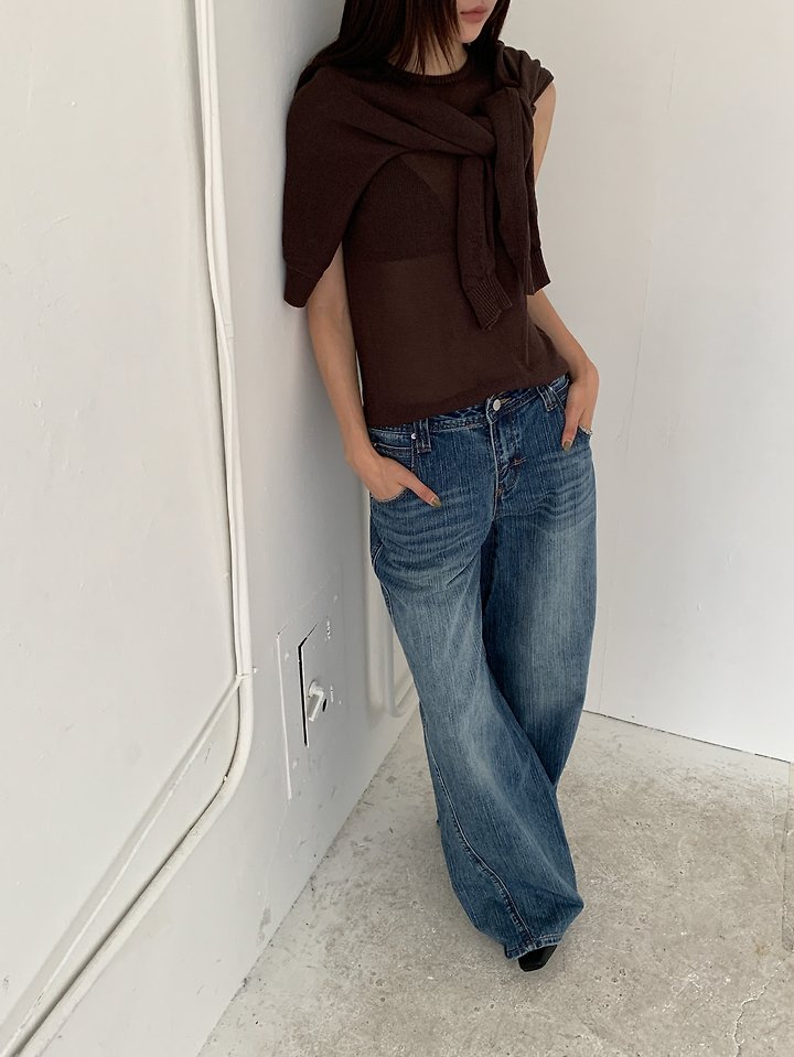 Martingale Snap Denim Pants by Vive L for Women - view 6
