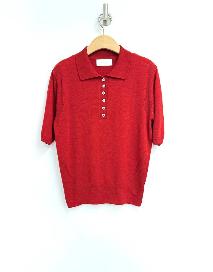 Silk Button Short Sleeved Top by Yikho for Women - view 11