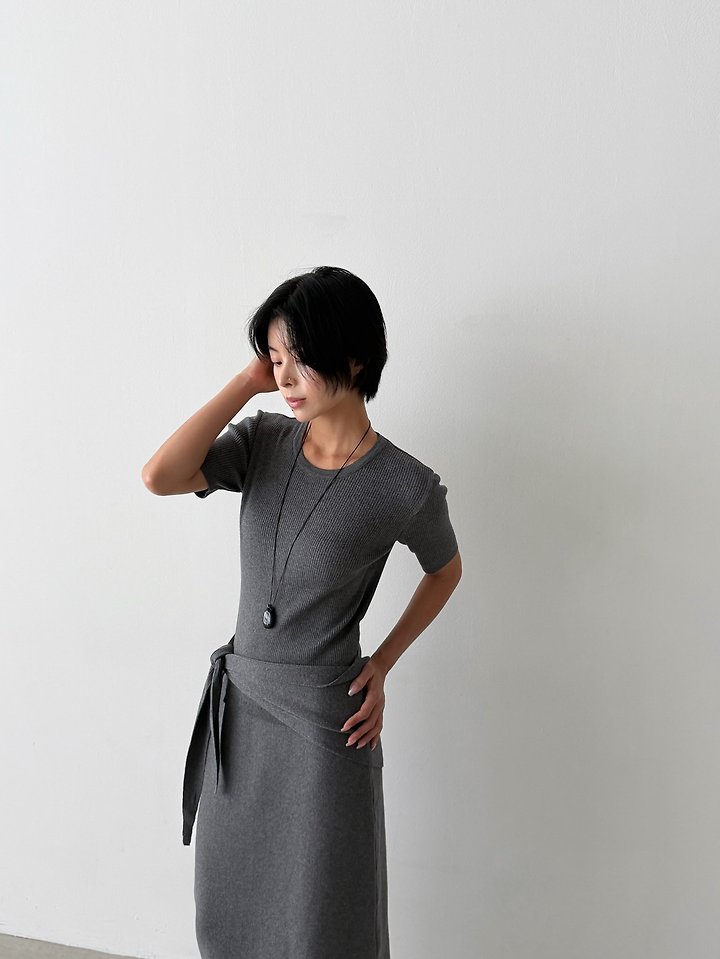 Ribbed Short Sleeved Top by Yikho for Women - view 4