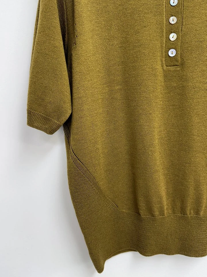 Silk Button Short Sleeved Top by Yikho for Women - view 6