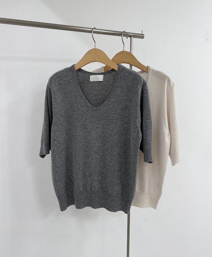 Merino V-neck Top by Yikho for Women - view 1