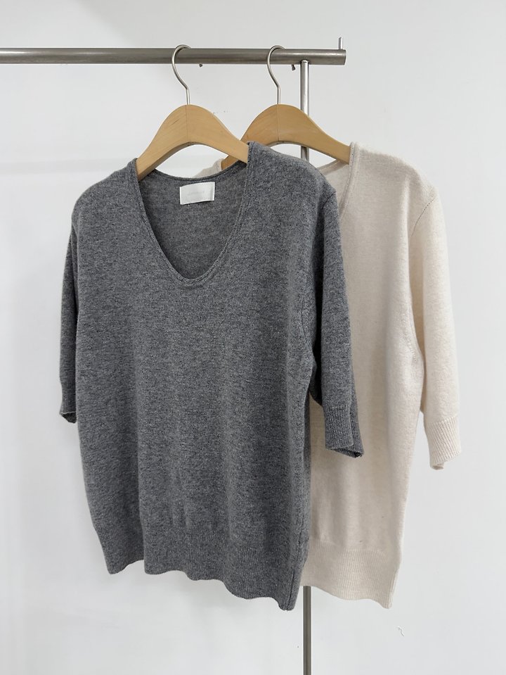 Merino V-neck Top by Yikho for Women - view 2