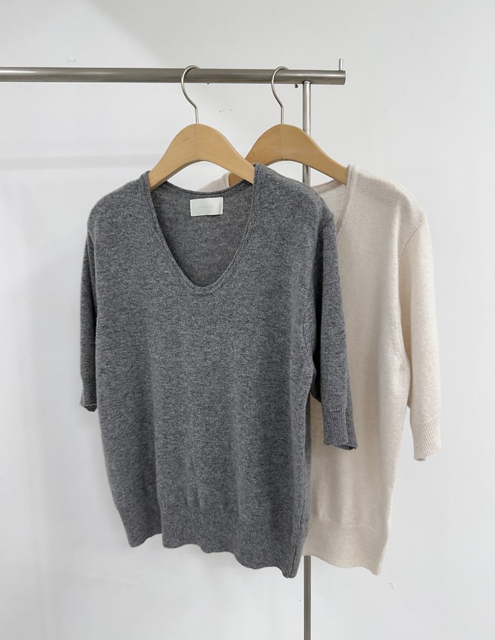 Merino V-neck Top by Yikho for Women - view 3