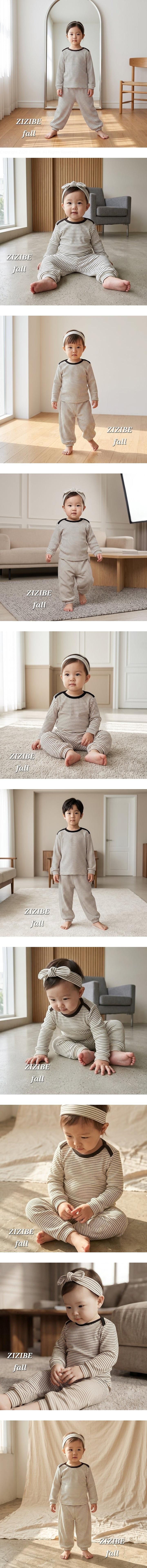Striped Line Stretch Loungewear Set by Zizibe for Baby - view 1