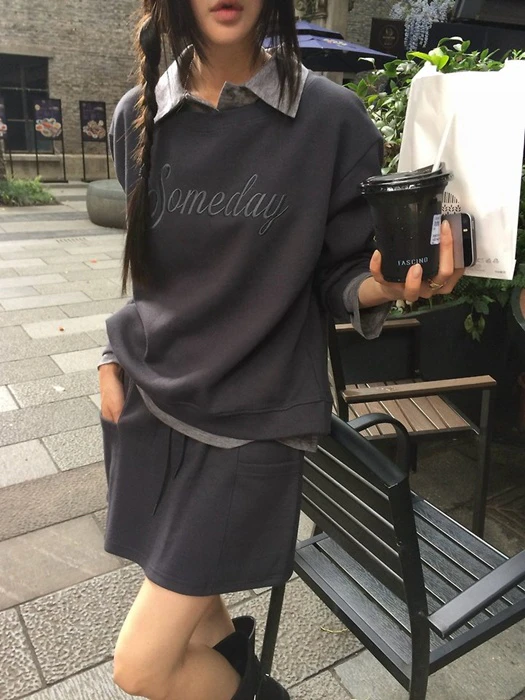 Someday Set (Sweatshirt + Skirt) Someday Set (Sweatshirt + Skirt) by Anou for Women - catalog view
