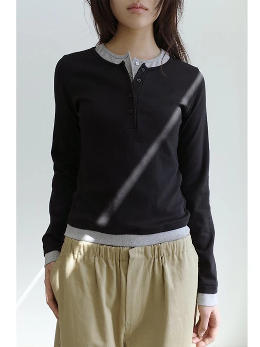 Layup Button Placket Tee Layup Button Placket Tee by Enten for Women - catalog view