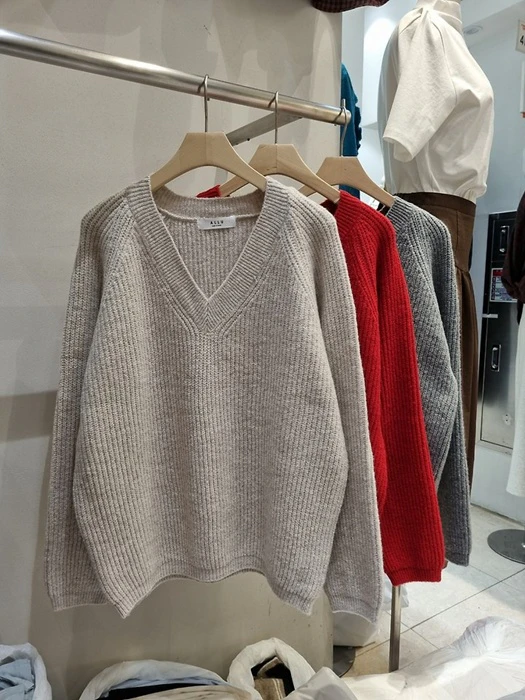 Raglan Wool V-Neck Knit Raglan Wool V-Neck Knit by Allu for Women - catalog view