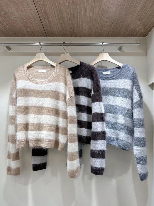 Cashmere Hairy Striped Knit Cashmere Hairy Striped Knit by J dew for Women - catalog view