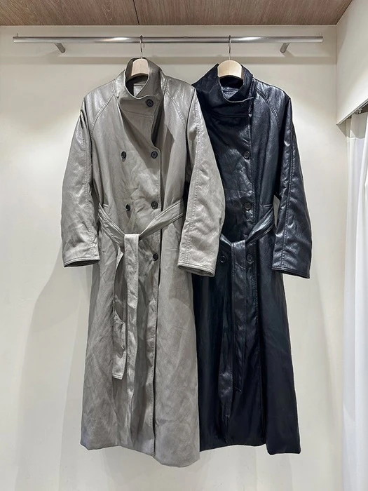 Leather High-Neck Trench Coat Leather High-Neck Trench Coat by J dew for Women - catalog view