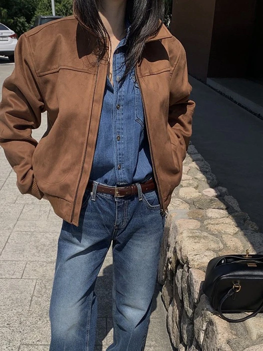 Suede bomber jacket Suede bomber jacket by Moani for Women - catalog view