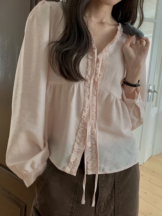 Lene Frill Blouse Lene Frill Blouse by Pomelo for Women - catalog view