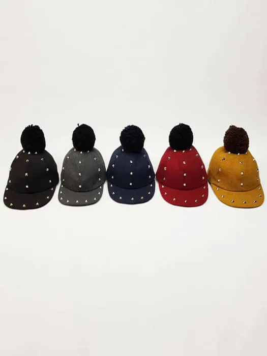 Wool Blend Big Pompom Stud Snapback Wool Blend Big Pompom Stud Snapback by World Moja for Child - catalog view