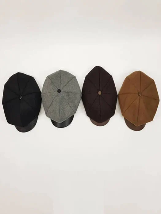 Leather Brim Wool Blend Octagonal Cap by World Moja for Child - catalog view