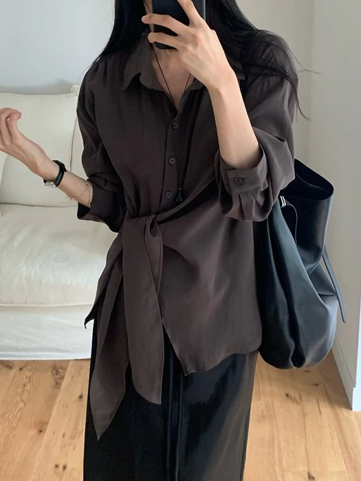 Brin Button Placket Wrap Blouse Brin Button Placket Wrap Blouse by Something Else for Women - catalog view