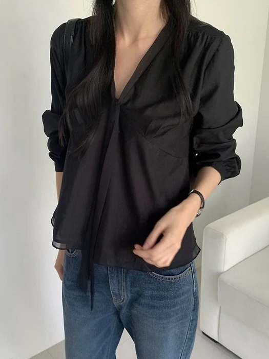 Monet Chiffon Tie Blouse by Something Else for Women - catalog view