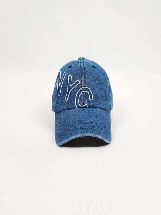NYC Side Embroidery Ball Cap Denim NYC Side Embroidery Ball Cap Denim by World Moja for Child - catalog view