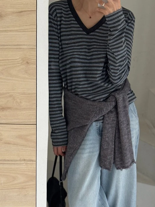 V-Stripe Tee V-Stripe Tee by Heize for Women - catalog view