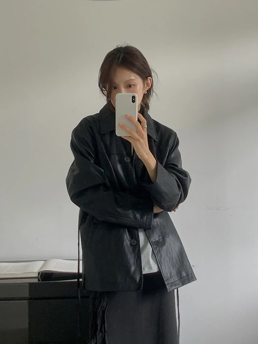 Arc Leather Coat Arc Leather Coat by Dress Room for Women - catalog view