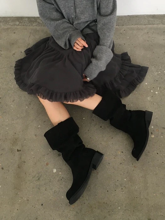 Shirring Midi Boots Shirring Midi Boots by Ore for Women - catalog view