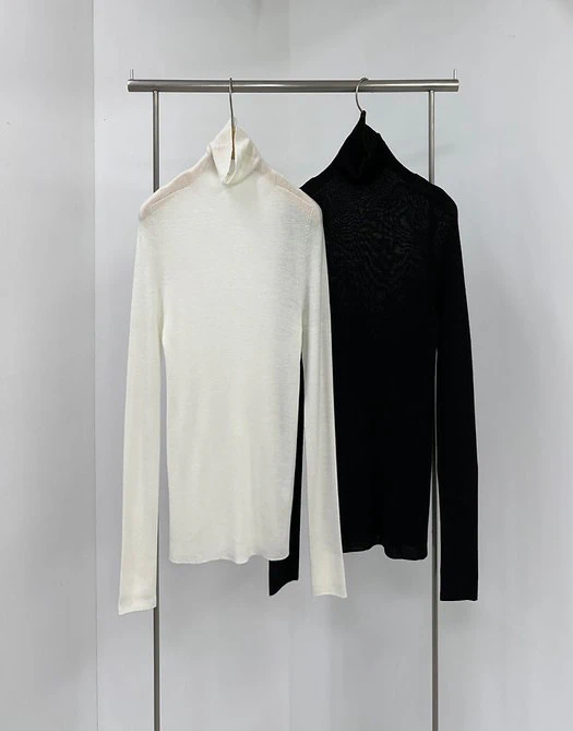 Simple Whole Garment Turtleneck Tee by Yikho for Women - catalog view