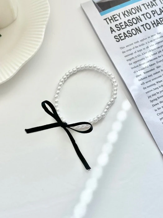 Choi Black Ribbon Pearl Bracelet Choi Black Ribbon Pearl Bracelet by Eeiitt for Women - catalog view