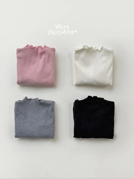 Shirring Lettuce Edge Ribbed Tee by Whitesketchbook for Child - catalog view