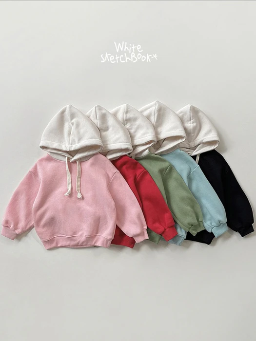 Simple Color Block Fleece Hoodie by Whitesketchbook for Child - catalog view