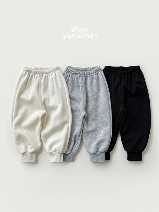Bongbong Rib Trim Jogger Pants (Fleece) by Whitesketchbook for Child - catalog view