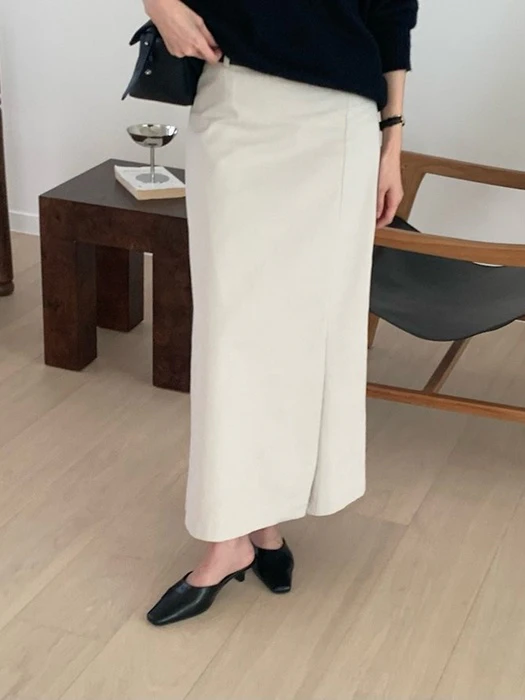 Rhea Peach Slit Skirt (Outer Brushed) Rhea Peach Slit Skirt (Outer Brushed) by Something Else for Women - catalog view