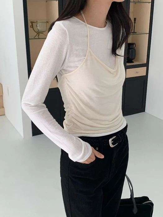 Rosé Colorblock Halter Tee by Something Else for Women - catalog view