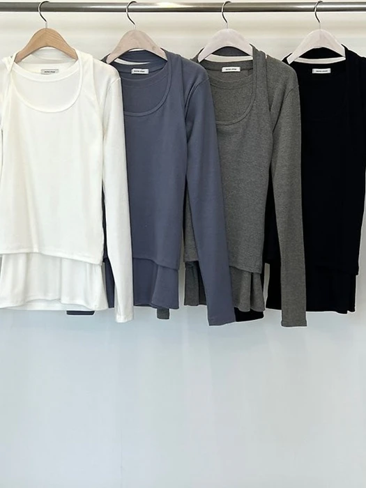 Soft Slit Long Tee & Sleeveless Set by Another Avenue for Women - catalog view