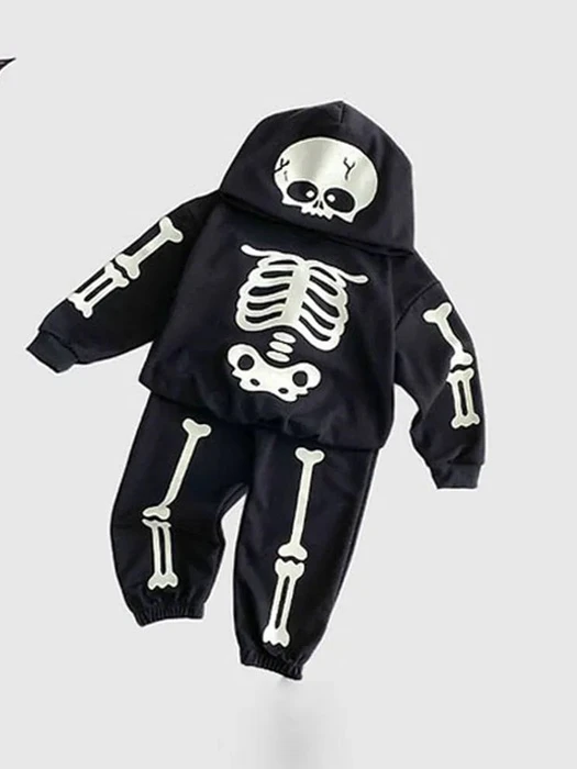 Luminous Skull Hood Top & Bottom Set Luminous Skull Hood Top & Bottom Set by Awesome Bebe for Child - catalog view