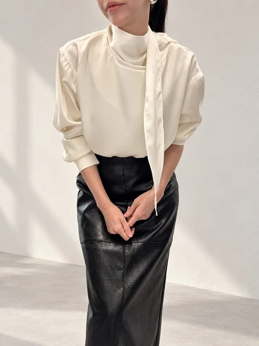 Mer Satin Tie Blouse by Lenoii for Women - catalog view