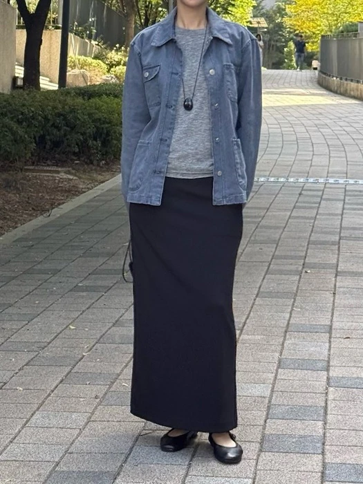 Demue Elastane Maxi Long Skirt (Banding) Demue Elastane Maxi Long Skirt (Banding) by Lenoii for Women - catalog view