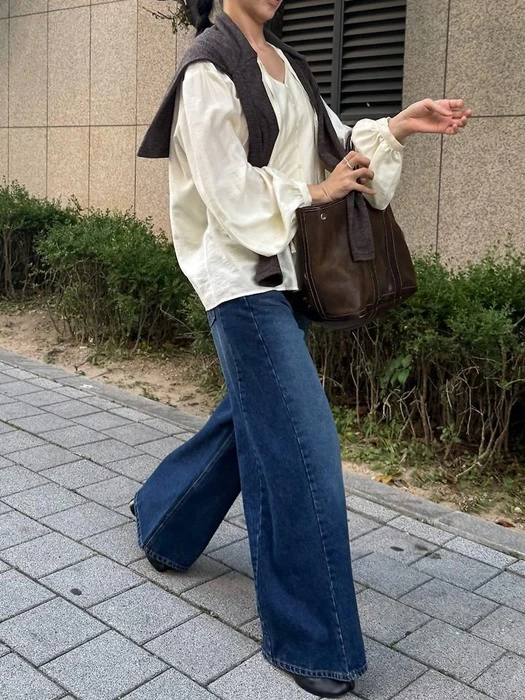 City Wide Flare Denim Pants (Hidden Banding) City Wide Flare Denim Pants (Hidden Banding) by Lenoii for Women - catalog view