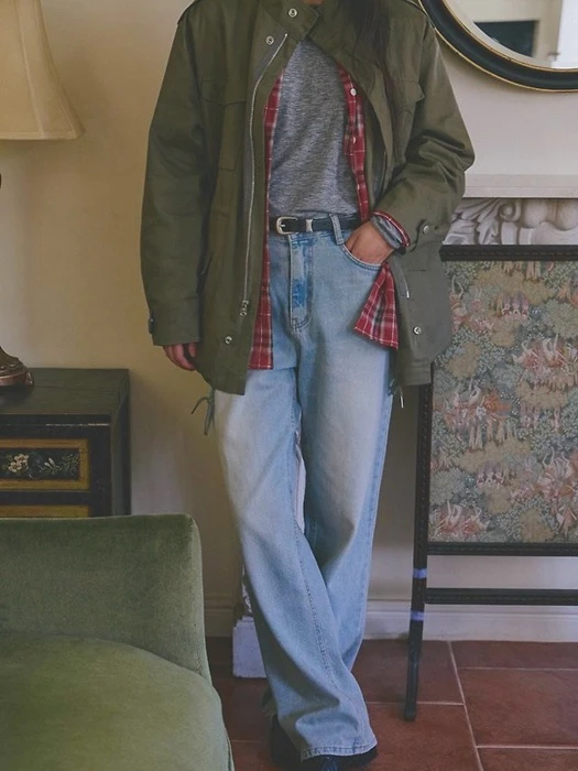 Indie Vintage Wash Straight Denim Pants Indie Vintage Wash Straight Denim Pants by Lenoii for Women - catalog view