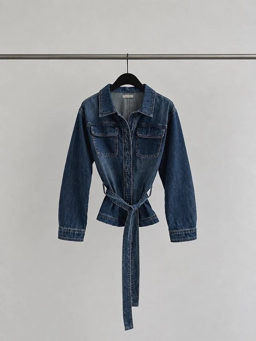 Belted Denim Jacket Belted Denim Jacket by Dress Room for Women - catalog view