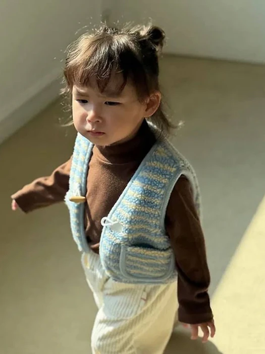 Striped Boucle Vest Striped Boucle Vest by Cream Bbang for Child - catalog view