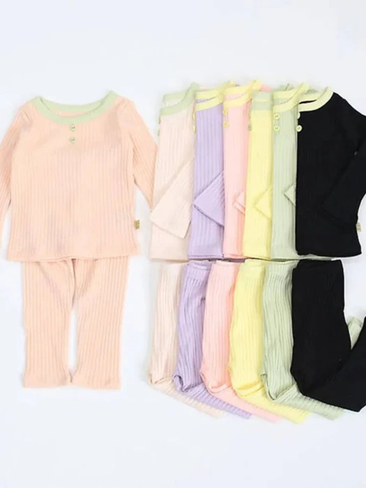 Cream Modal Ribbed Loungewear Cream Modal Ribbed Loungewear by Lime & Blue for Child - catalog view