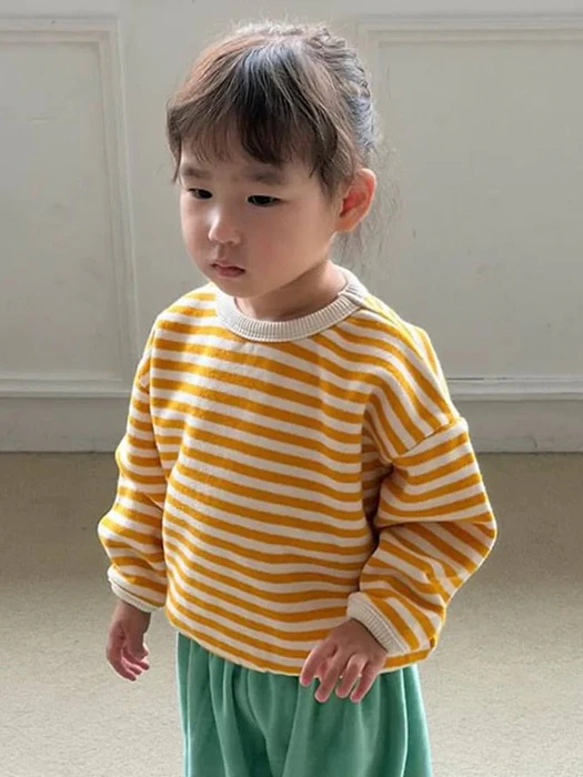 Fleece Striped Binding Sweatshirt Fleece Striped Binding Sweatshirt by Cream Bbang for Baby - catalog view